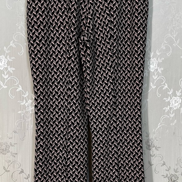 Maeve by Anthropologie The Margot Pants Black Pink Geometric Print Size XS - Picture 3 of 5